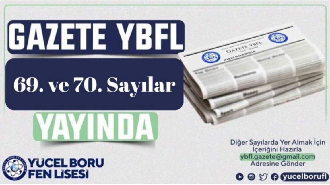 Gazete YBFL 70. Sayısı ile Yayında